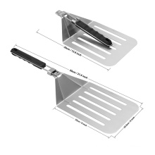 12 Inch With Folding Rubber Handle Extra Large Stainless steel Pizza peel Lifter Baguette Transfer Peel
